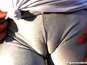 What a Spectacular Firm Ass and Perfect Cameltoe in Public! 