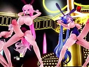 MMD - Three futa girls let their big cocks bounce