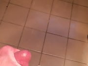 Cumshot in bathroom 