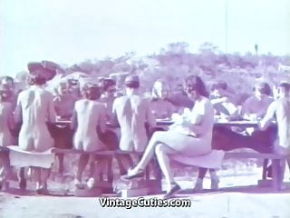 Outdoor Nudists Enjoying Naked Lifestyle (1950s Vintage)