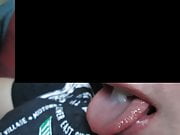 Pre-Holiday cum on tongue