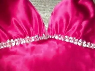 Hot pink satin prom dress...
