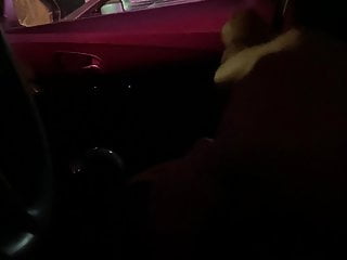  video: Stoplight cock flash, she watches me stroke it