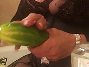 Latina Milf Plays with Cucumber. Juicy Pussy Ass Brazilian