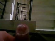 Masturbating on the stairs