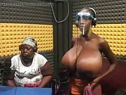 African mum showing her daughter's enormous tits