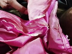 Dick head rub with pink shaded satin silky salwar of neighbour bhabhi (39)