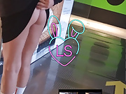Horny extreme teen Showing ass in Shopping Centre Public
