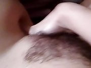 Touching my hairy pussy