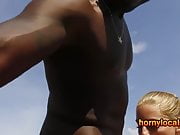 Interracial Couple Fucking Hard Outdoors in Nature