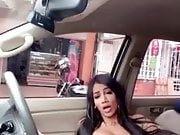 TS Laura gets caught jerking in public and cums