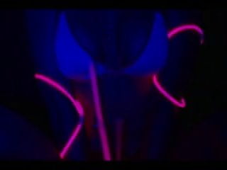 Dances And Inserts Glow Sticks In Ass And Pussy...