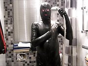 Cool Shower in Rubber Suit