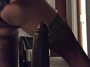 Suck black dildo love it