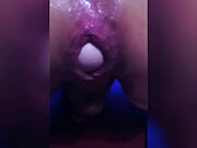 SQUEEZING OUT STUCK DILDO AFTER SELF FUCK