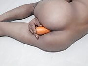 Carrot makes femboy ass wide and enjoying pleasure