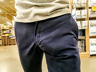 Huge Public Bulge. New Pants For Showing Off And Freeballing