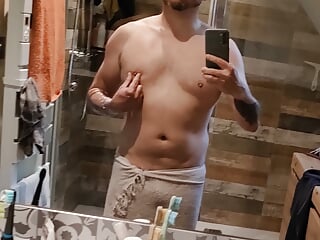 In the bathroom 