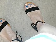 Blue toes in sandals