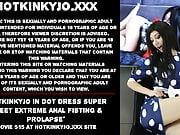 Hotkinkyjo in dot dress super sweet extreme anal fisting