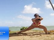 YouTube slut doing yoga in bikini 1
