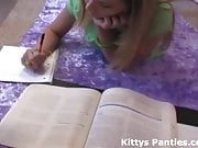 Nubile 18yo Kitty doing her science homework