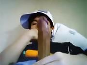 asian boy JO tasting his precum (45'')