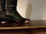 Cock Ball stomping black boots