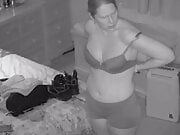 Step mom showering and getting dressed hidden camera 