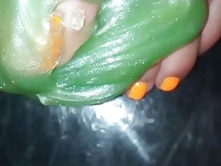 Mistress slime pedicure toenails...