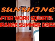 'SUNSHINE' AFTER WORK SQUIRTS ORANGE SUMMER DRESS