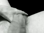 Stroking cock black and white