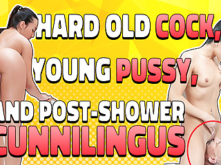 OLD4K. Tender dark-haired lassie gets pussy fucked with old man