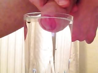 Cumming into a glass of water...