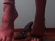 Trans sissy feet on high heels 