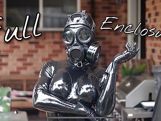 Latex Catsuit Gas Mask Enclosure