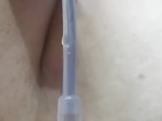 Playing with my catheter and cock 7