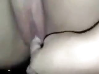 Fingering hot pussy in WC