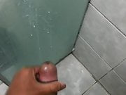Hot cum blast on bathroom!!