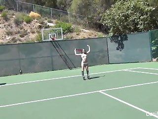Topless Tennis With Dani Daniels Cherie Deville...