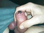 another wank with cum through penis plug 12mm