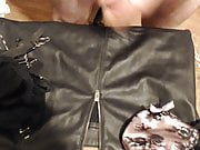 leather skirt cumshot
