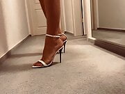 sexy white high heels sandals