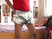 sexy silberne sprinter shorts