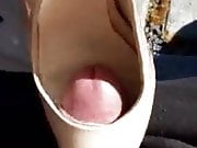 Fuck and cum beige open toe platform