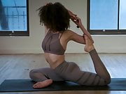 Nathalie Emmanuel sexy doing yoga