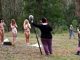 Hot Lesbian, Australian Babes, Natural Big Tits, On Set