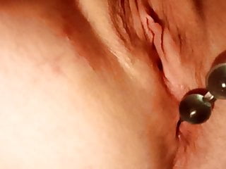 Pulling anal beads from my tight...