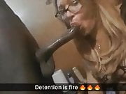 Married Teacher Sucks A Black Cock In Detention