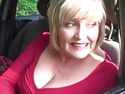 Big tits Granny gives road head oudoors in car meet